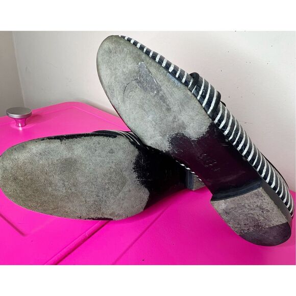 Tory Burch Women’s Evette Black & White Striped Loafers Size US 10 - Picture 8 of 8